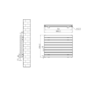 Riace Linea Midnight Black Flat Designer Radiator 630x800mm Double Panel 3044 BTU - Horizontal Bars