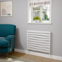 Riace Linea White Flat Designer Radiator 630x800mm Double Panel 3044 BTU - Horizontal Bars