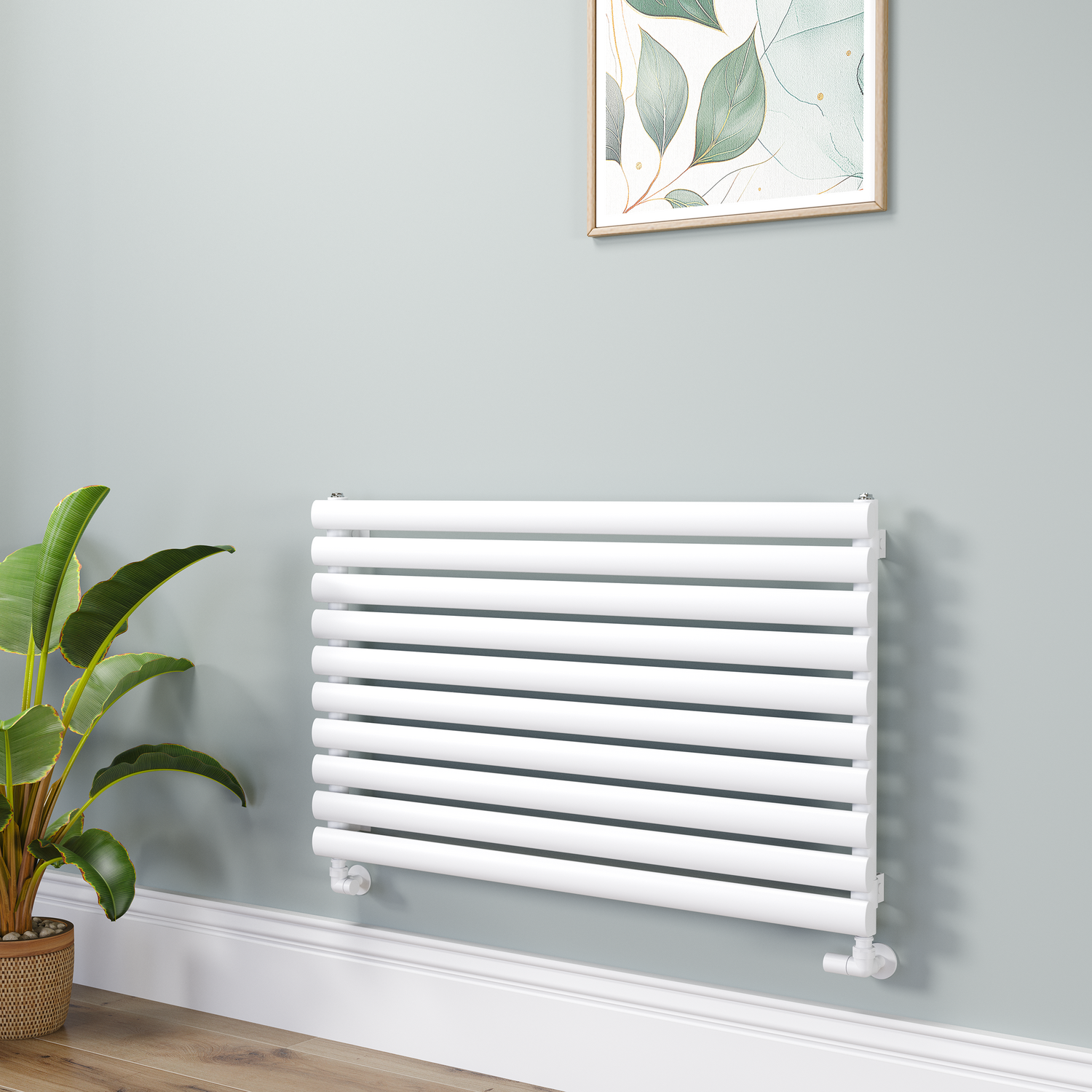 Sorrento White Oval Designer Radiator 590X1000mm Single Panel 2420 Btu