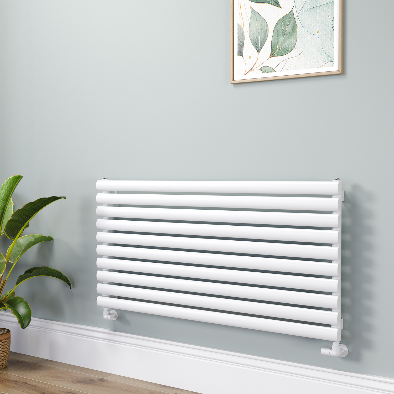 Sorrento White Oval Designer Radiator 590X1200mm Single Panel 2863 Btu