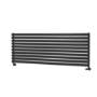 Sorrento Linea Black Oval Designer Radiator 590x1600mm Single Panel 3782 BTU - Horizontal Bars