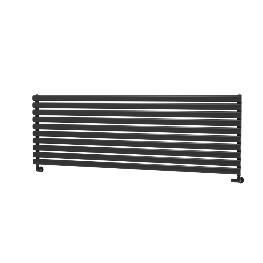 Bennett Radiators Sorrento Midnight Black Oval Designer Radiator 590x1800mm Single Panel ...