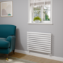 Sorrento Linea White Oval Designer Radiator 590x800mm Single Panel 1983 BTU - Horizontal Bars