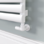 Sorrento Linea White Oval Designer Radiator 590x800mm Single Panel 1983 BTU - Horizontal Bars