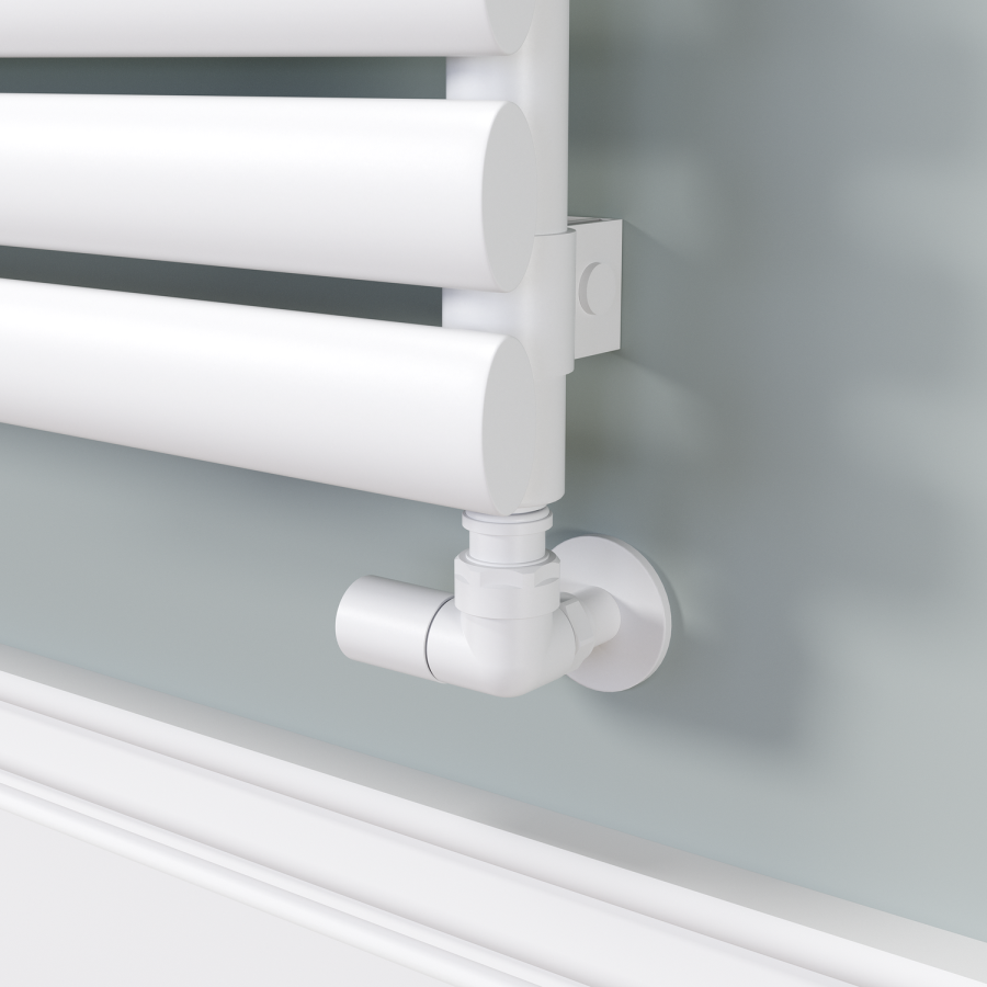 Sorrento Linea White Oval Designer Radiator 590x800mm Single Panel 1983 BTU - Horizontal Bars