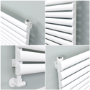 Sorrento Linea White Oval Designer Radiator 590x800mm Single Panel 1983 BTU - Horizontal Bars