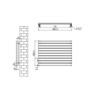 Sorrento Linea White Oval Designer Radiator 590x800mm Single Panel 1983 BTU - Horizontal Bars