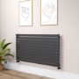 Riace Linea Midnight Black Flat Designer Radiator 770x1400mm Single Panel 4072 BTU - Horizontal Bars