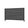 Riace Linea Midnight Black Flat Designer Radiator 770x1400mm Single Panel 4072 BTU - Horizontal Bars