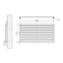 Riace Linea Midnight Black Flat Designer Radiator 770x1400mm Single Panel 4072 BTU - Horizontal Bars
