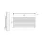 Riace Linea Midnight Black Flat Designer Radiator 770x1600mm Single Panel 4638 BTU - Horizontal Bars