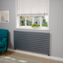 Riace Linea Dark Grey Anthracite Flat Designer Radiator 770x1600mm Single Panel 4638 BTU - Horizontal Bars