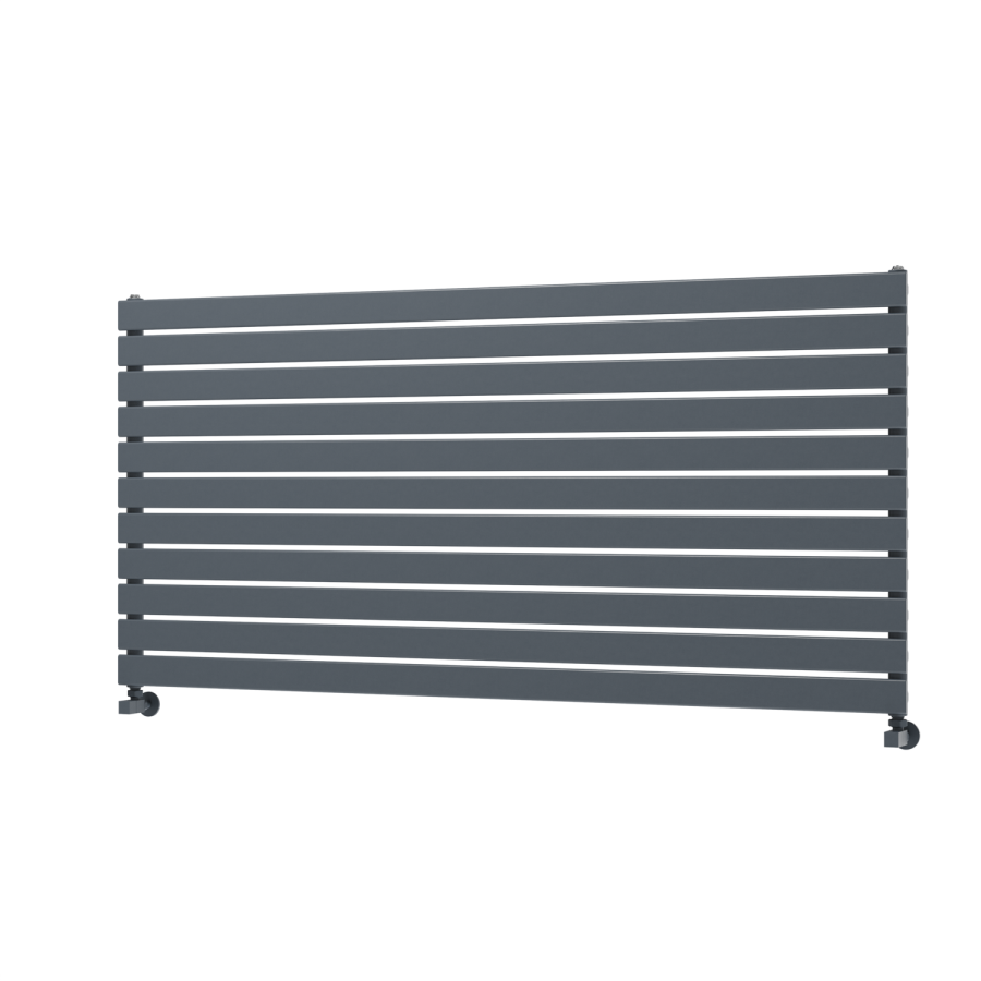 Riace Linea Dark Grey Anthracite Flat Designer Radiator 770x1600mm Single Panel 4638 BTU - Horizontal Bars