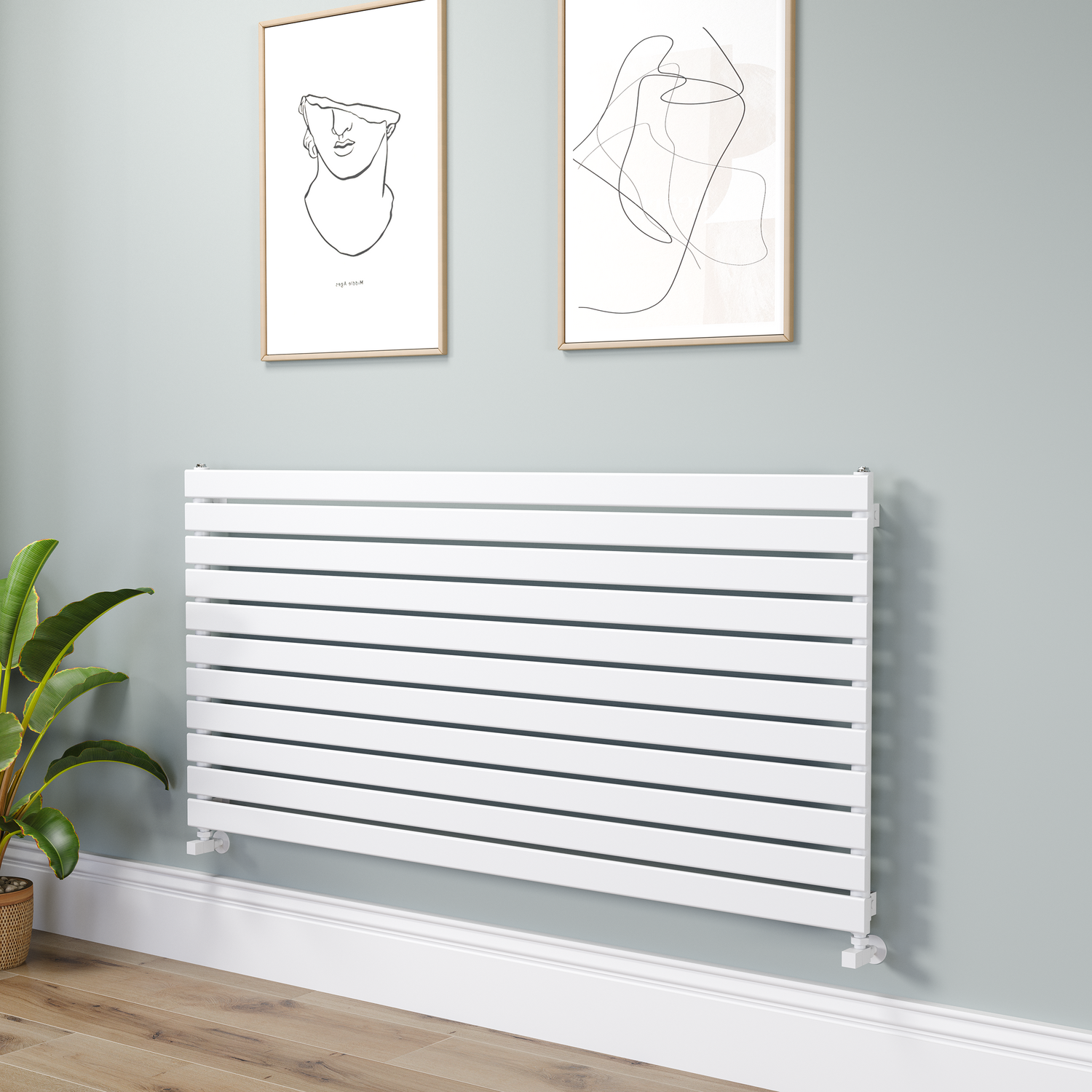 Riace White Flat Designer Radiator 770X1600mm Single Panel 4638 Btu
