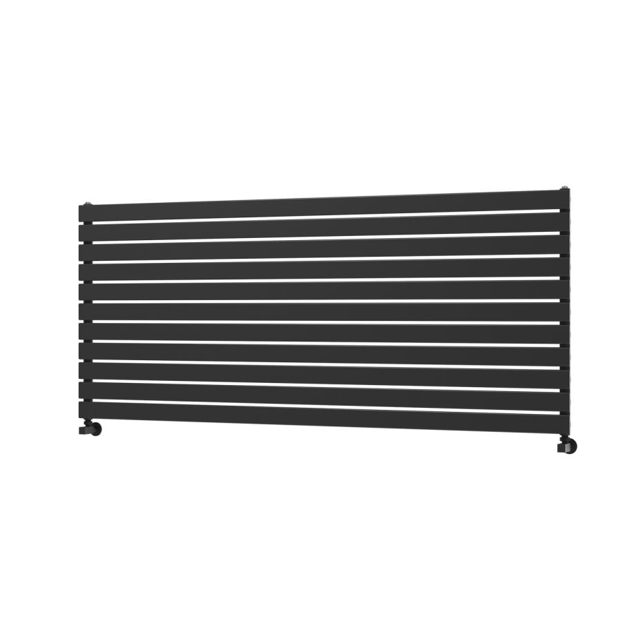 Riace Linea Midnight Black Flat Designer Radiator 770x1800mm Single Panel 5215 BTU - Horizontal Bars