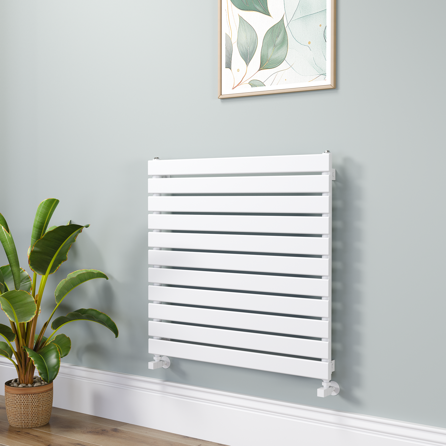 Riace White Flat Designer Radiator 770X800mm Single Panel 2430 Btu