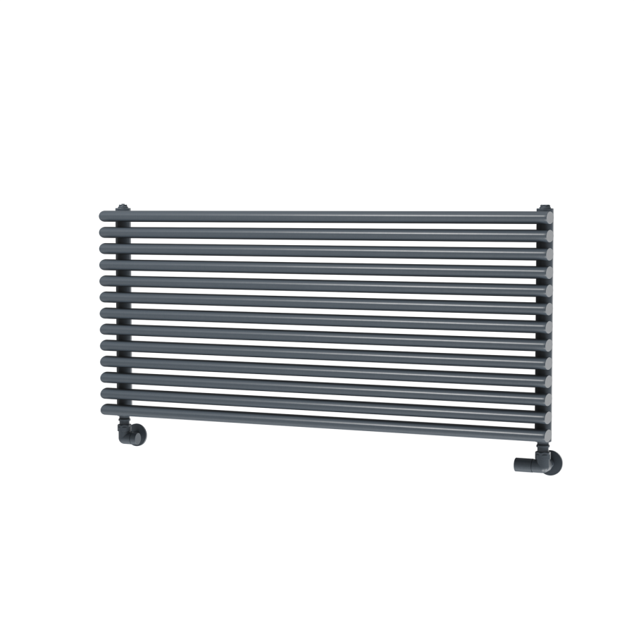 Ventura Dark Grey Anthracite Oval Unique Designer Radiator 455x1000mm Single Panel 2249 BTU
