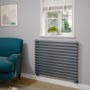 Sorrento Dark Grey Anthracite Oval Designer Radiator 767x1000mm Single Panel 3147 BTU