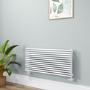 Ventura White Oval Unique Designer Radiator 455x1000mm Single Panel 2249 BTU