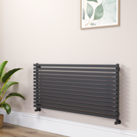 Ravello Midnight Black Square Designer Radiator 585x1200mm Single Panel 3287 BTU