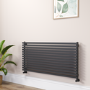 Ravello Midnight Black Square Designer Radiator 585x1200mm Single Panel 3287 BTU