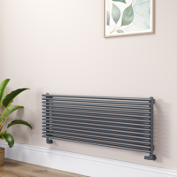 Ventura Dark Grey Anthracite Oval Unique Designer Radiator 455x1200mm Single Panel 2836 BTU