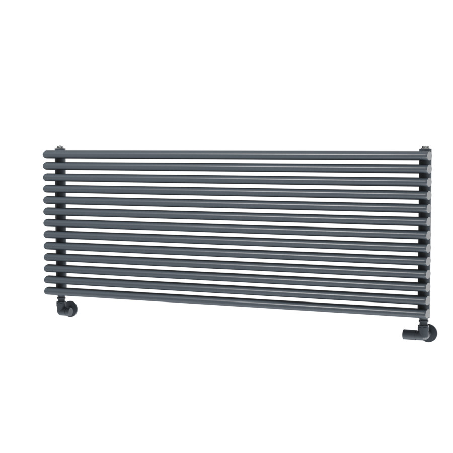 Ventura Dark Grey Anthracite Oval Unique Designer Radiator 455x1200mm Single Panel 2836 BTU