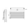 Ravello Dark Grey Anthracite Square Designer Radiator 585x1200mm Single Panel 3287 BTU