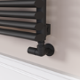 Ventura Midnight Black Oval Unique Designer Radiator 455x1400mm Single Panel 3420 BTU