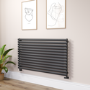 Sorrento Midnight Black Oval Designer Radiator 767x1400mm Single Panel 4311 BTU