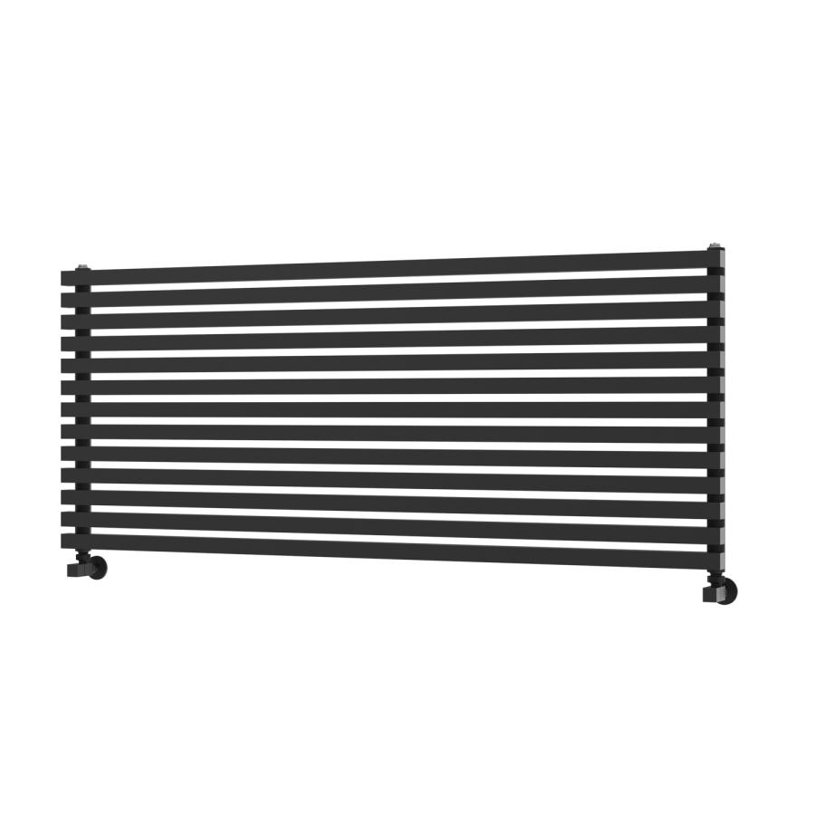 Ravello Midnight Black Square Designer Radiator 585x1400mm Single Panel 3782 BTU