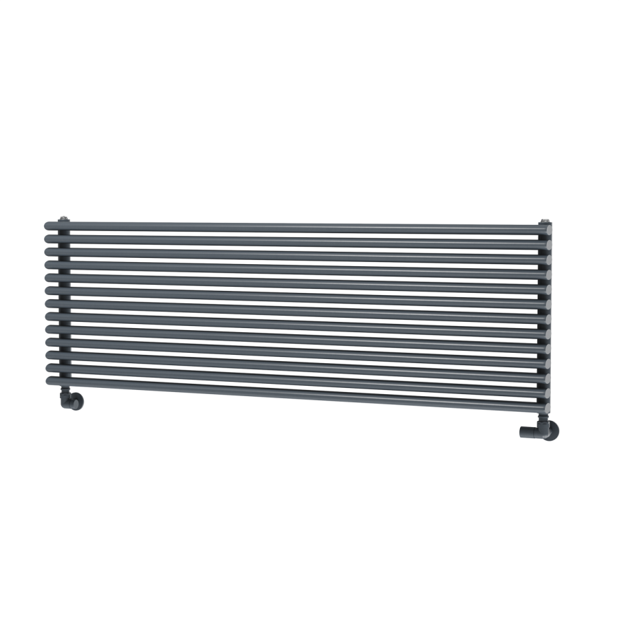 Ventura Dark Grey Anthracite Oval Unique Designer Radiator 455x1400mm Single Panel 3420 BTU