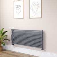 Ravello Dark Grey Anthracite Square Designer Radiator 585x1400mm Single Panel 3782 BTU