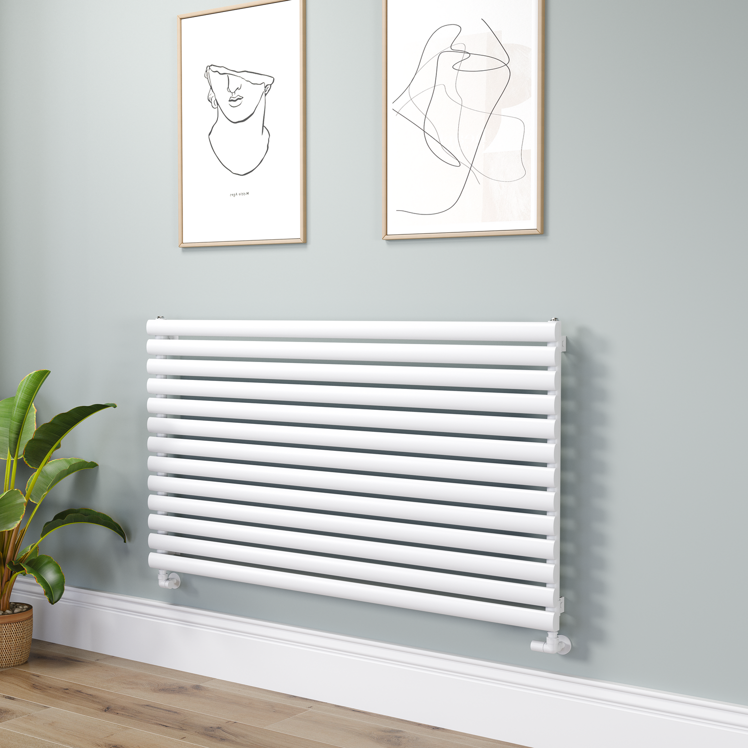 Sorrento White Oval Designer Radiator 767X1400mm Single Panel 4311 Btu