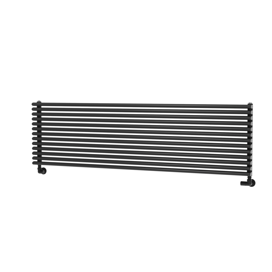 Ventura Midnight Black Oval Unique Designer Radiator 455x1600mm Single Panel 4007 BTU