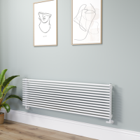 Ventura White Oval Unique Designer Radiator 455x1600mm Single Panel 4007 BTU