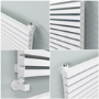 Ravello White Square Designer Radiator 585x1600mm Single Panel 4266 BTU