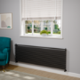 Ravello Midnight Black Square Designer Radiator 585x1800mm Single Panel 4744 BTU