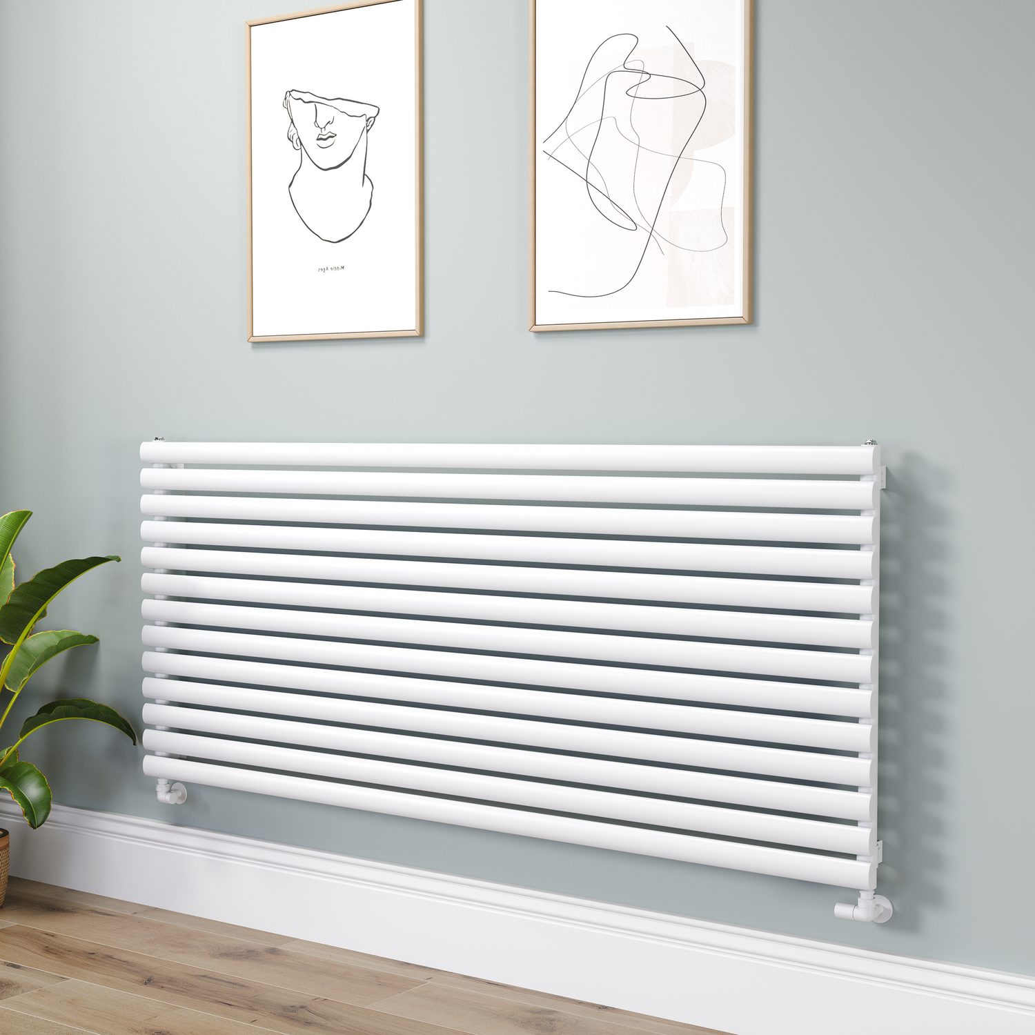 Sorrento White Oval Designer Radiator 767X1800mm Single Panel 5532 Btu