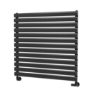 Sorrento Linea Black Oval Designer Radiator 767x800mm Single Panel 2577 BTU - Horizontal Bars