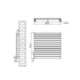 Sorrento Linea Black Oval Designer Radiator 767x800mm Single Panel 2577 BTU - Horizontal Bars