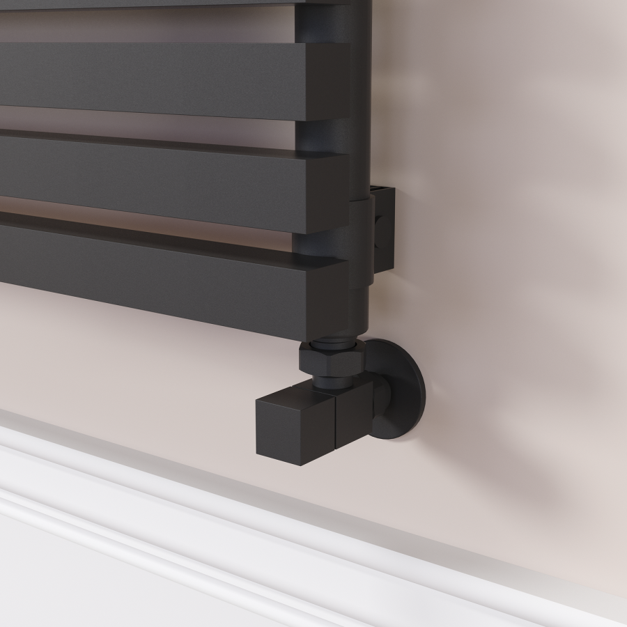 Ravello Midnight Black Square Designer Radiator 585x800mm Single Panel 2276 BTU