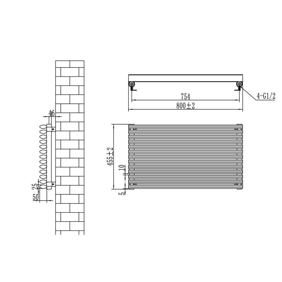 Ventura Dark Grey Anthracite Oval Unique Designer Radiator 455x800mm Single Panel 1887 BTU