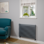 Ravello Dark Grey Anthracite Square Designer Radiator 585x800mm Single Panel 2276 BTU