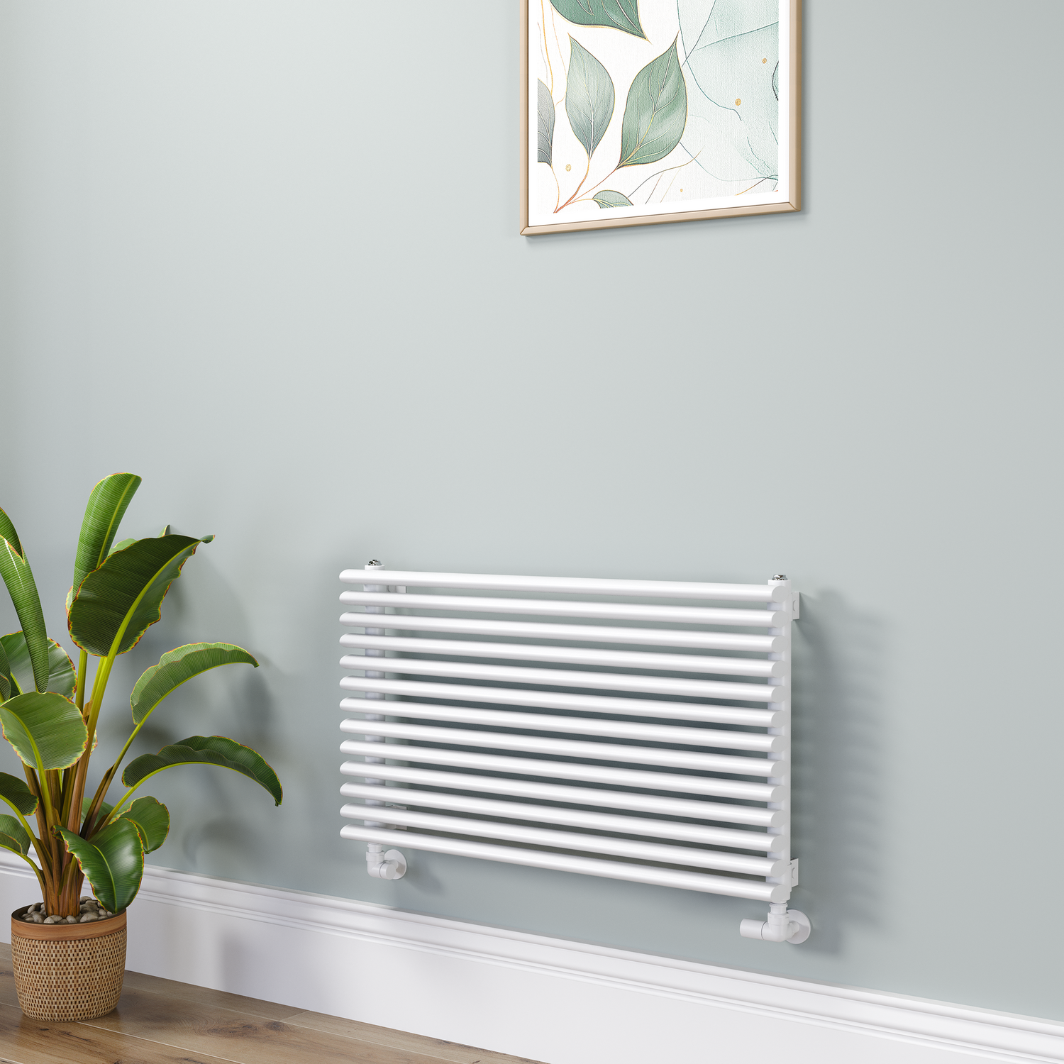 Ventura White Oval Unique Designer Radiator 455X800mm Single Panel 1887 Btu