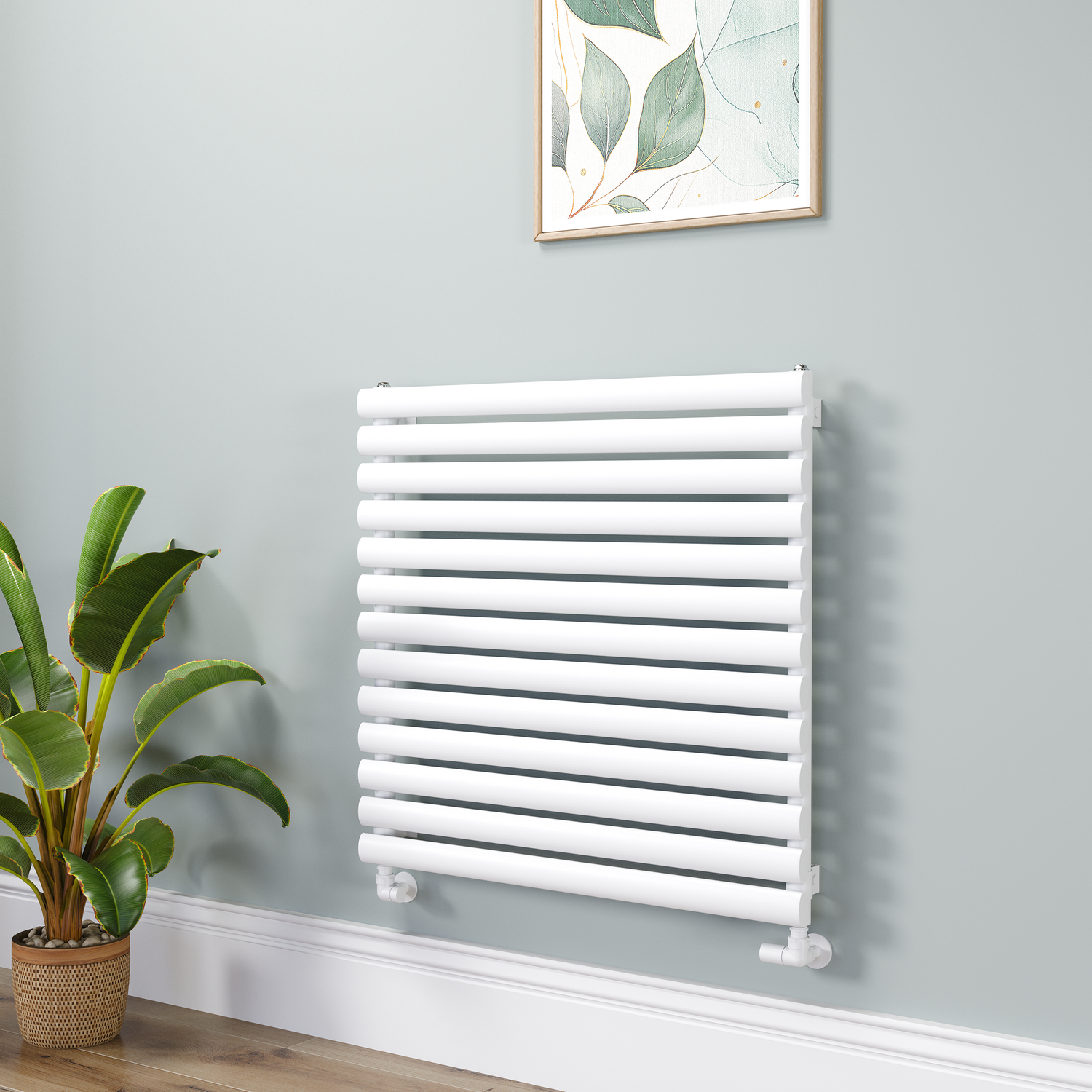 Sorrento White Oval Designer Radiator 767X800mm Single Panel 2577 Btu