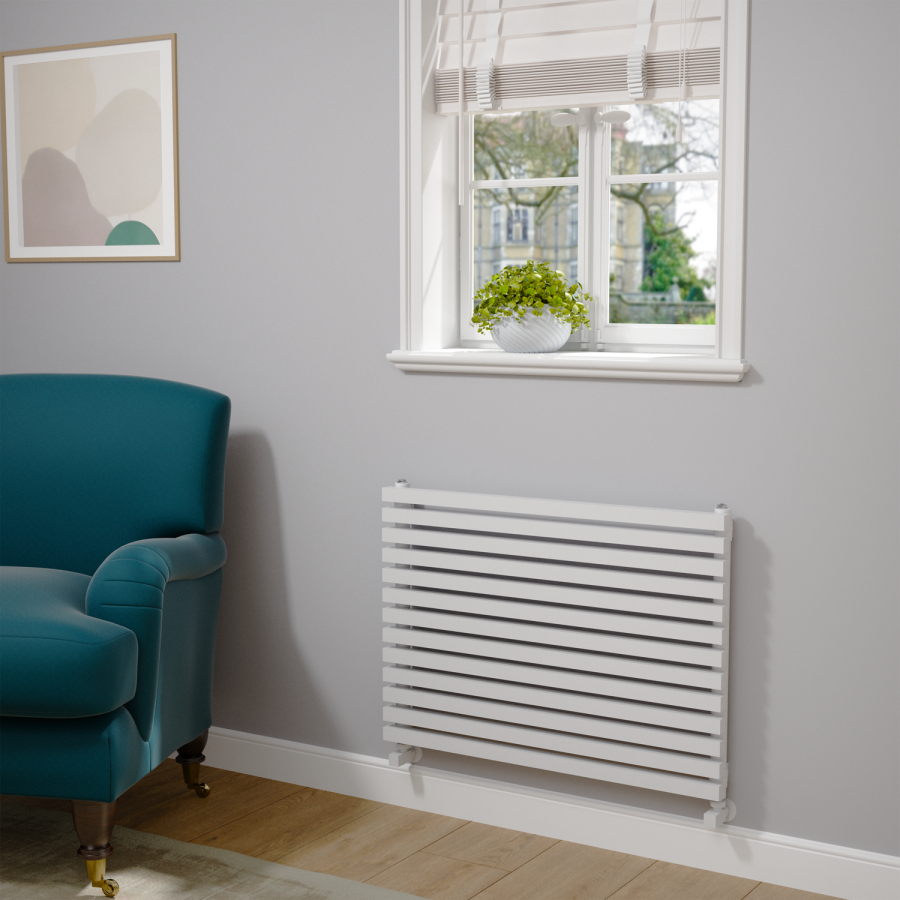Ravello White Square Designer Radiator 585x800mm Single Panel 2276 BTU