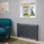 Ventura Dark Grey Anthracite Oval Unique Designer Radiator 595x1000mm Single Panel 3072 BTU