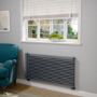 Ventura Dark Grey Anthracite Oval Unique Designer Radiator 595x1200mm Single Panel 3785 BTU