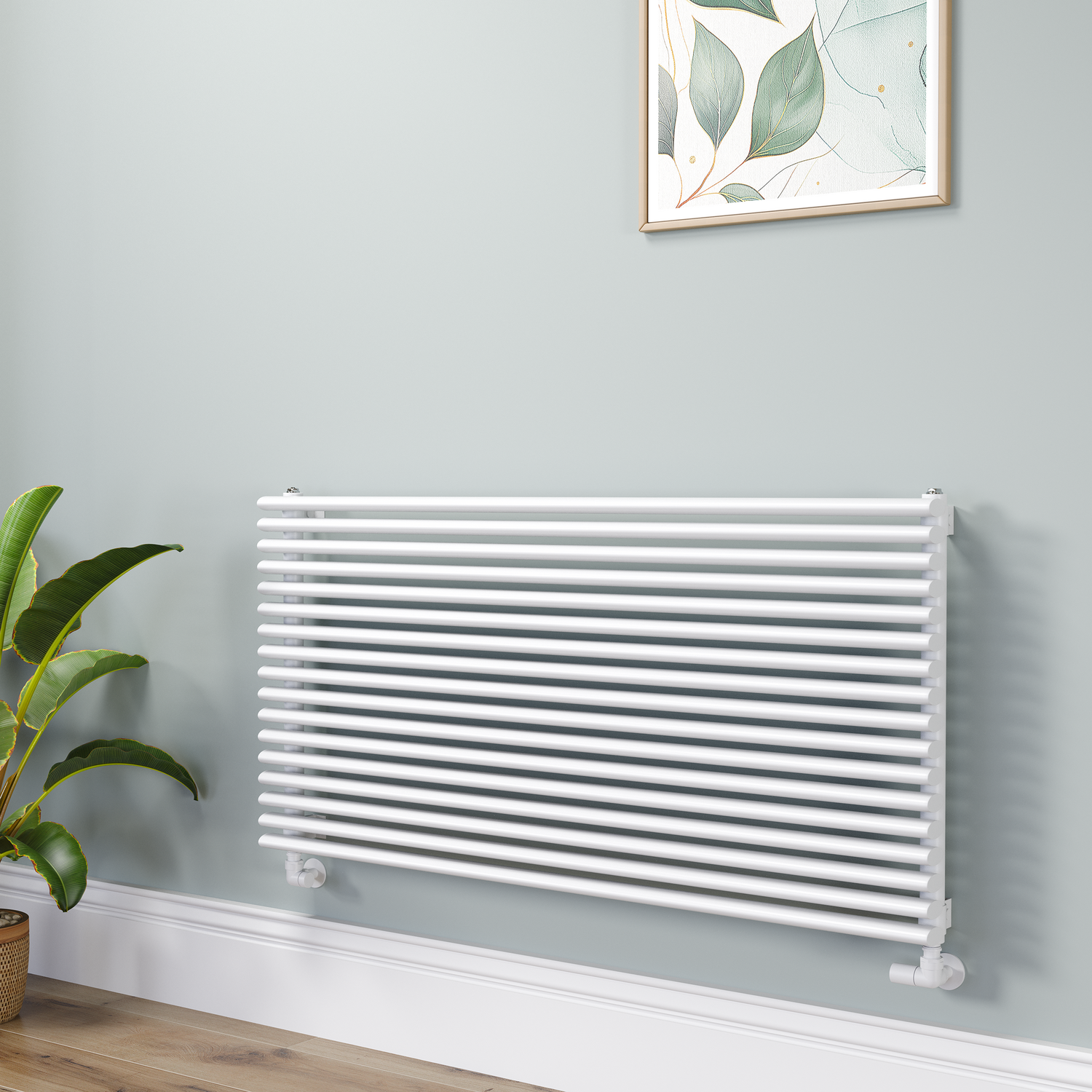 Ventura White Oval Unique Designer Radiator 595X1200mm Single Panel 3785 Btu